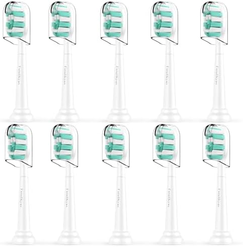 Toothbrush Replacement Heads for Philips Sonicare ProtectiveClean DailyClean Electric Toothbrush Head 1 2 Series Plaque Control Gum 4100 5100 C1 C2 G2 Snap-on, 10 Pack