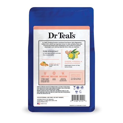 Dr Teal's Pure Epsom Magnesium Salt Soak, Stress Relief with Essential Oils, 3lbs - Image 10