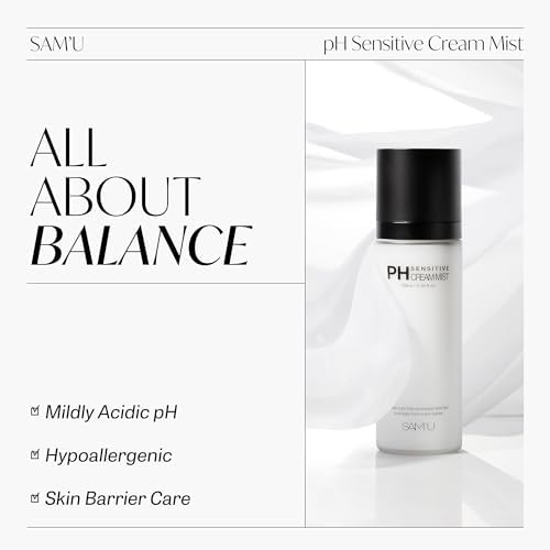 SAM’U pH Sensitive Cream Mist – Ceramide Hydrating Spray Mist with Hyaluronic Acid & Allantoin – Korean Skin Care, Moisturizing & Barrier-Boosting Mist for Dewy Skin – 3.38 Fl. Oz - Image 2