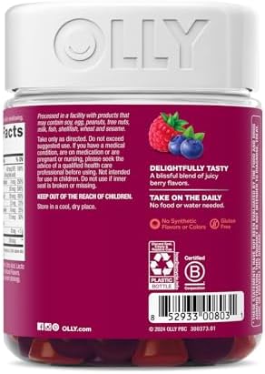 OLLY Women's Multivitamin Gummy, Vitamins A, D, C, E, Biotin, Folic Acid, Adult Chewable Vitamin, Berry Flavor, 65 Day Supply - 130 Count (Packaging May Vary) - Image 8