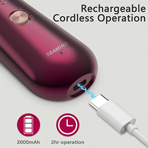 Professional Manicure Pedicure Set, Cordless Electric Nail File Kit, Rechargeable Nail Grinder for Thick Nails, 5 Speeds Hand Foot Nail Care Trimmer Buffer Tools(Red) - Image 4