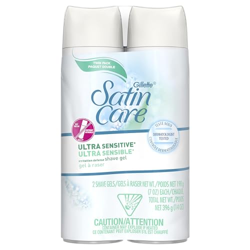 Gillette Satin Care Ultra Sensitive Shave Gel for Women, Pack of 2, 7oz Each, Frangrance Free - Image 8