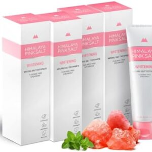 Natural Whitening Toothpaste, 3.9 OZ (Pack of 4) - Christmas Gifts I Stocking Stuffers for Adults I Fluoride Free Toothpaste I Teeth Whitening I Gum Health Care I Plaque Remover I Spearmint Flavor