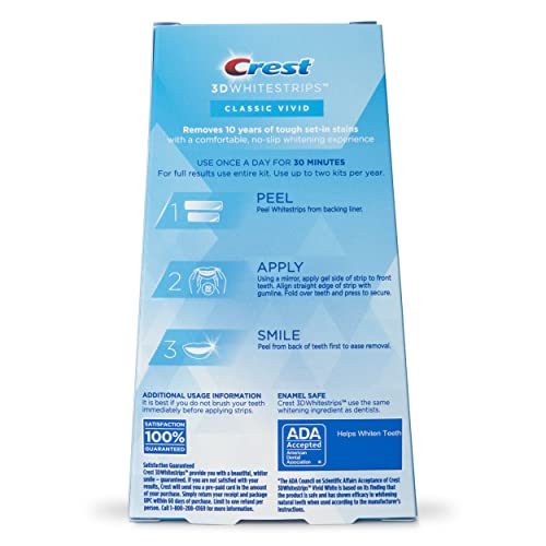 Crest 3D Whitestrips, Classic Vivid, Teeth Whitening Strip Kit, 20 Strips (10 Count Pack) - Image 7