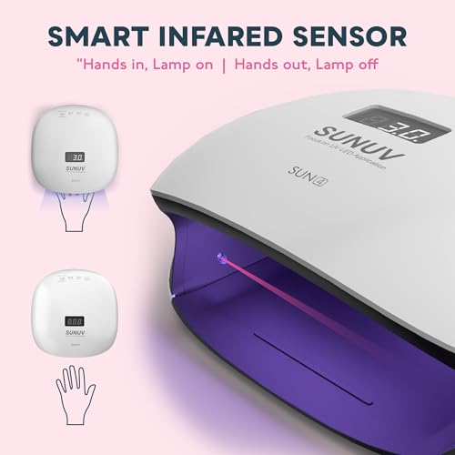 SUNUV SUN4 48W UV LED Nail Lamp, UV Light for Nails, LED UV Lamp for Gel Nails with 4 Timer Settings, Nail Dryer for Gel Polish for Home Salon Black - Image 7