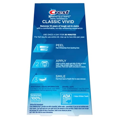 Crest 3D Whitestrips, Classic Vivid, Teeth Whitening Strip Kit, 20 Strips (10 Count Pack) - Image 6