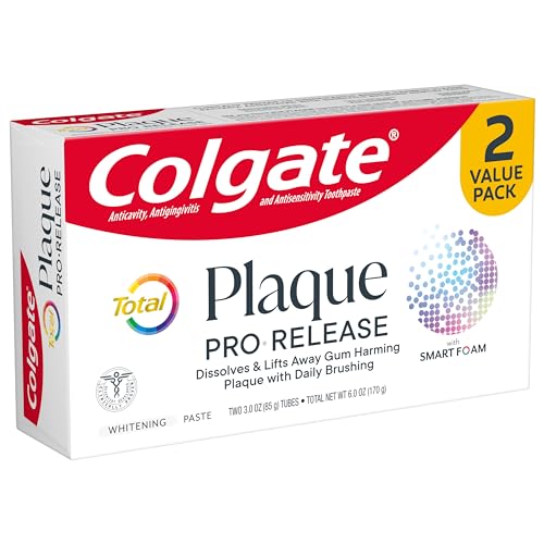 Colgate Total Plaque Pro Release Whitening Toothpaste, 2 Pack, 3.0 Oz Tubes - Image 8