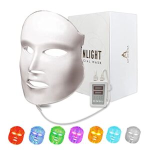 FDA cleared LED Facial Skin Care Mask MOONLIGHT PRO 7 Color Treatment Photon Mask (White)