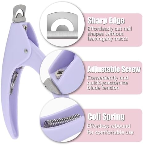 Acrylic Nail Clippers with Magnets Sizer, Fake Acrylic Nail Cutter for Nail Tips False Gel Nail Tips Cutters, Artificial Nail Tip Trimmer Almond Nail Shaper Nail Tools with Cuticle Pusher - Image 6