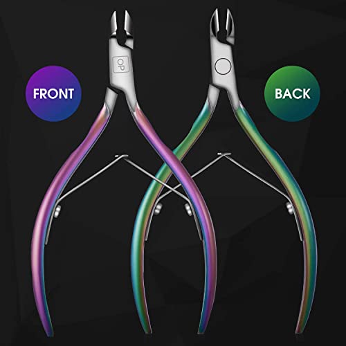 Cuticle Trimmer Cuticle Nippers Clippers Stainless Steel Hangnail Remover Extremely Sharp Cutter Pedicure Manicure Tool, opove X7 Rainbow Gradient - Image 6