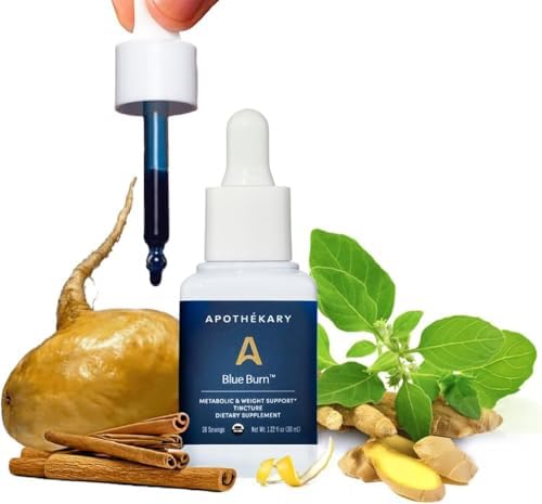 Apothékary Blue Burn Tincture, Dietary Metabolism Support Supplement 1.22 Fl Oz, 30 Servings