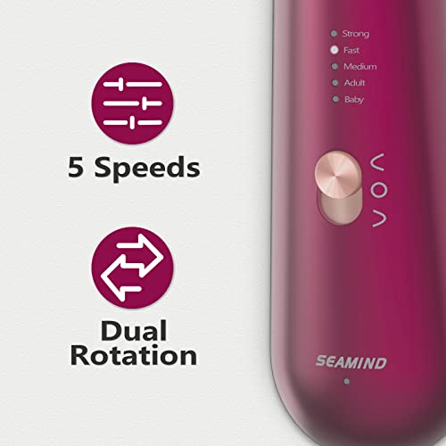 Professional Manicure Pedicure Set, Cordless Electric Nail File Kit, Rechargeable Nail Grinder for Thick Nails, 5 Speeds Hand Foot Nail Care Trimmer Buffer Tools(Red) - Image 5