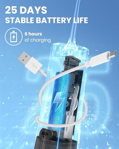 Water Flosser Teeth Pick: 9 Jet Tips Cordless Oral Irrigator with 300ML, 5 Modes Portable Power Dental Flossers, IPX7 Waterproof Rechargeable Electric Waterflosser Machine for Home Travel, Black - Image 10