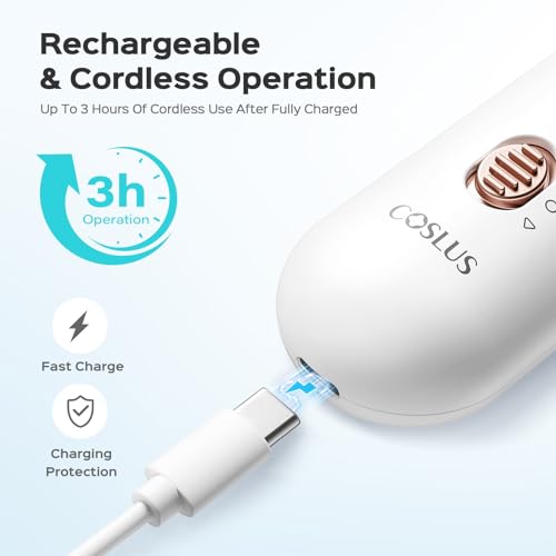 COSLUS Professional Manicure Pedicure Kit: 5 in 1 Electric Nail File Set Toenail Grinder, 5 Speed Cordless Nail Drill for Thick Nail Toenail Cuticle, Hand Feet Trimmer Buffer for Women Men Baby Pets - Image 5