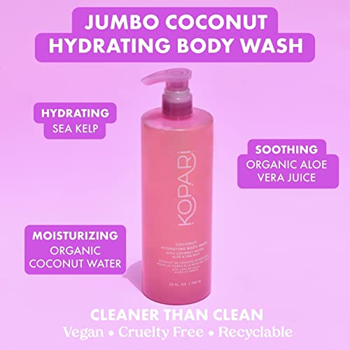 Kopari Jumbo Coconut Hydrating Body Wash with Organic Coconut Water, Sea Kelp and Aloe Vera, Luxurious Gel to Foam, Sweet Coconut & Vanilla, 25 oz - Image 2