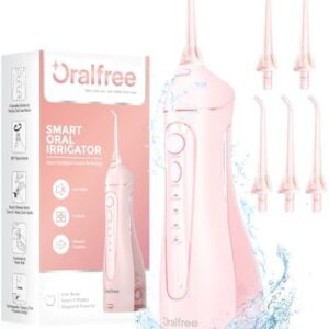 Oralfree Water Dental flosser Teeth Picks - Braces Cordless Oral Irrigator Portable Rechargeable Travel Irrigation Cleaner IPX7 Waterproof Electric Professional Flossing Teeth Cleaning for Home