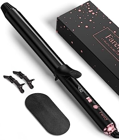 Long Barrel Curling Iron 1 1/4 inch, 1.25 Inch Curling Iron for Long Hair, Ceramic Curling Iron Infused Argan Oil & Keratin, Lasting Styling, 11 Adjustable Temp, Include Clips & Silicone Pad - Image 7
