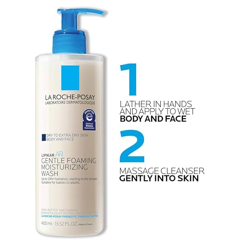 La Roche-Posay Lipikar AP+ Gentle Foaming Moisturizing Wash | Shea Butter + Niacinamide + Glycerin | Moisturizing Body Wash & Face Wash For Dry Skin | National Eczema Association Accepted | Soap Free - Image 7