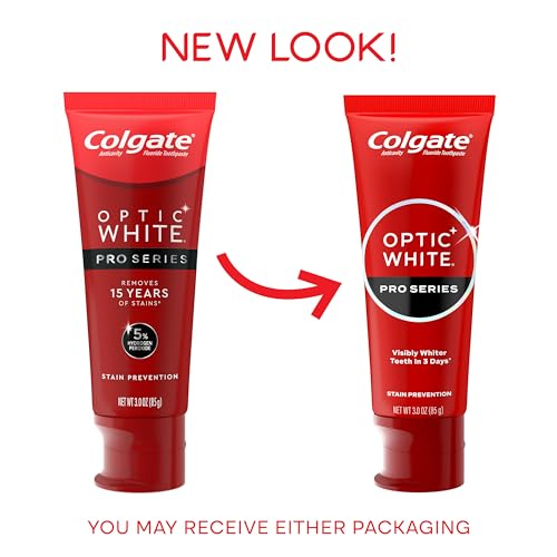 Colgate Optic White Pro Series Stain Prevention Hydrogen Peroxide Toothpaste, Teeth Whitening Toothpaste, Effectively Removes Tea, Coffee, and Wine Stains, Enamel-Safe for Daily Use, 3 Pack, 3.0 oz - Image 2