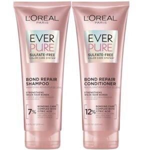 L'Oreal Paris EverPure Sulfate-Free Vegan Hair Care Kit - Shampoo and Conditioner to Strengthen and Repair Hair Bonds (Packaging May Vary)