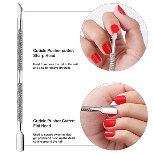 Cuticle Trimmer with Cuticle Pusher and Cutter-YINYIN Cuticle Remover Nippers Professional Stainless Steel Cutter Clippers,Pedicure Manicure Tools for Fingernails Toenails(Silver) - Image 5