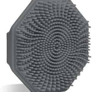 Sud Scrub® Antimicrobial Silicone Face Scrubber, 1 Pack, Gentle Face Exfoliator for Sensitive Skin, Eco Friendly Facial Cleansing Brush, Exfoliating Face Brush for Men and Women (Charcoal)