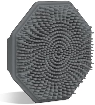 Sud Scrub® Antimicrobial Silicone Face Scrubber, 1 Pack, Gentle Face Exfoliator for Sensitive Skin, Eco Friendly Facial Cleansing Brush, Exfoliating Face Brush for Men and Women (Charcoal)