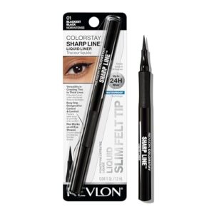 Revlon Liquid Eyeliner Pen, ColorStay Sharp Line Eye Makeup, Waterproof, Smudge-proof, Longwearing with Slim Tapered Tip, Sharp Line