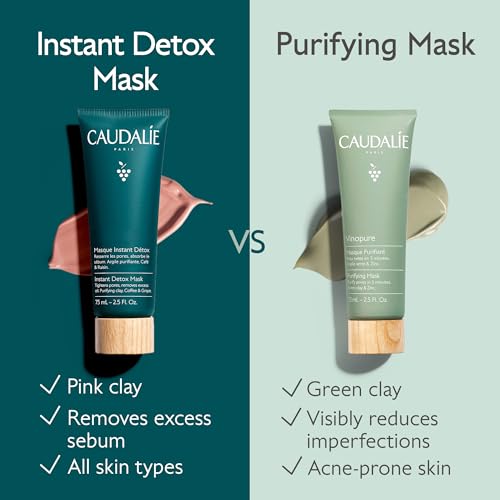 Caudalie Instant Detox Mask Pore Minimizing - Visibly Eliminates Excess Sebum and Visibly Tightens Pores in as Little as 10 Minutes - Image 5