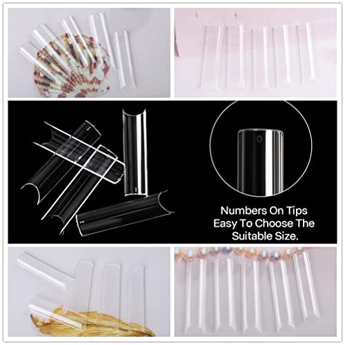 UNA GELLA Tapered Square Nail XXL Tips 120 PCS No C Curve Gel Extra Long Straight Nails Half Fake Trace for Acrylic Home DIY with Box - Image 6