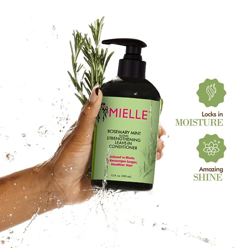Mielle Organics Rosemary Mint Strengthening Leave-In Conditioner, Supports Hair Strength, Smooth Conditioner for Dry and Crinkled Hair, Weightless Hair Treatment - Image 4