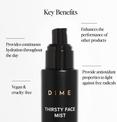 DIME Beauty Thirsty Face Mist with Electrolytes, Meadowfoam, and Sea Buckthorn, Hydrating Facial Spray, 2 oz / 60 ml - Image 4