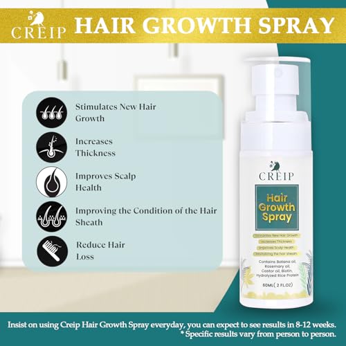 Natural Hair Growth Oil Spray: Batana Rosemary Serum Biotin Caffeine Scalp Care Treatment - Thinning Hair Regrowth Thickening for Women Men 2 FL OZ - Image 6
