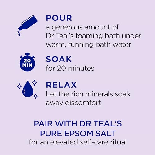 Dr Teal's Foaming Bath with Pure Epsom Salt, Soothe & Sleep with Lavender, 34 fl oz (Pack of 4) (Packaging May Vary) - Image 4