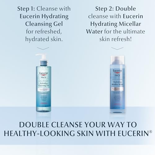 Eucerin Face Gentle Cleansing Hydrating Micellar Water, Face Cleanser and Makeup Remover with Hyaluronic Acid, 13.5 Fl Oz Bottle - Image 11