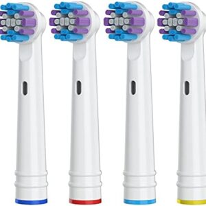 Replacement Toothbrush Heads for Oral-B, 4 Pack Replacement Heads Compatible with Oral B Braun Electric Toothbrush (4 Pack)