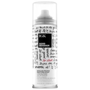 IGK GOOD BEHAVIOR Spirulina Protein Smoothing Spray | Keratin Like Treatment + Frizz Control + Heat Protectant | Vegan + Cruelty Free |