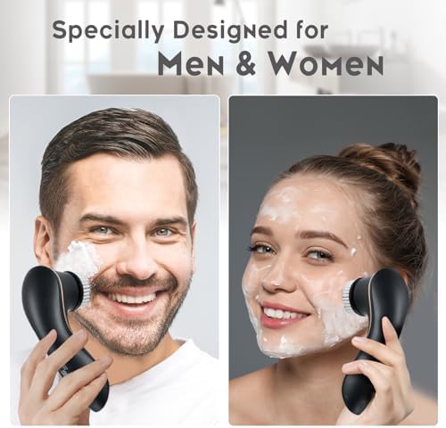 Facial Cleansing Brush Face Scrubber Exfoliator Rechargeable IPX7 Waterproof Electric Spin Cleanser Device for Exfoliating, Massaging and Deep Cleansing Removing Blackhead, Face Massaging - Image 2