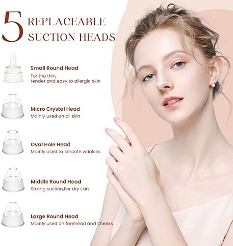 2024 Newest Blackhead Remover Pore Vacuum,Facial Pore Cleaner-5 Suction Power,5 Probes,USB Rechargeable Blackhead Vacuum Kit Electric Acne Extractor Tool for Women - Image 5