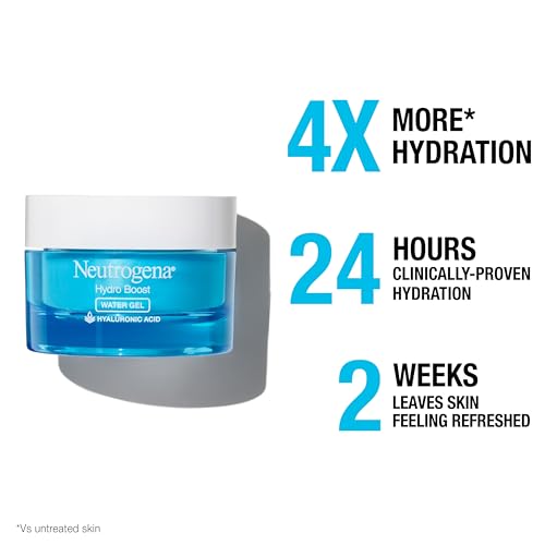 Neutrogena Hydro Boost Water Gel with Signature Fragrance, Hyaluronic Acid Facial Moisturizer for Normal to Oily, Combination Skin, Delivers hydration for Refreshed, Dewy Skin, 1.7 oz - Image 8
