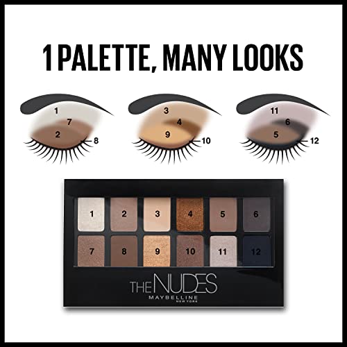 Maybelline The Nudes Eyeshadow Palette Makeup, 12 Pigmented Matte & Shimmer Shades, Blendable Powder, 1 Count - Image 6