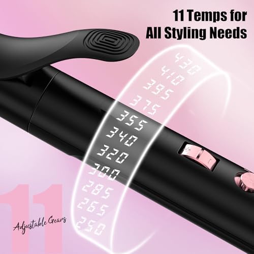Long Barrel Curling Iron 1 1/4 inch, 1.25 Inch Curling Iron for Long Hair, Ceramic Curling Iron Infused Argan Oil & Keratin, Lasting Styling, 11 Adjustable Temp, Include Clips & Silicone Pad - Image 5