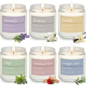 6 Pack Candles for Home Scented Aromatherapy Candles Gifts Set for Women, Lavender Candle, 37.8 oz 300 Hour Long Lasting Candles, Stocking Stuffers, Birthday, Valentine, Christmas, Anniversary Present