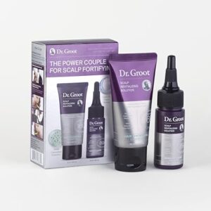 Dr. Groot Scalp Revitalizing Solution Travel Set for Hair Loss, Korean Hair Care, Hair Thickening Shampoo & Miracle in Shower Treatment, TSA Approved, 5 Seconds to Smooth Hair, Rosemary Oil