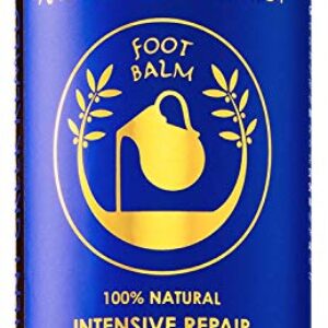 Ancient Greek Remedy Organic Foot Balm for Dry Cracked Feet and Heels, Made of Olive, Almond, Jojoba, Lavender and Vitamin E Oil. Natural Cream Moisturizer for Dry Skin Care for Women, Men