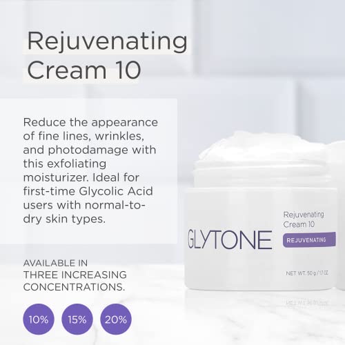 Glytone Rejuvenating Cream with 10 Free Acid Value Glycolic Acid, Moisturizer, Rich Creamy Emollient, Exfoliate, Normal to Dry Skin, 1.7 oz - Image 2