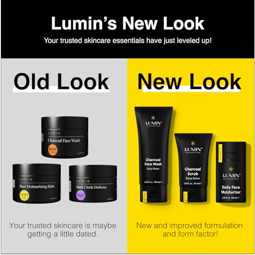 Lumin - Charcoal Scrub Deep Detox for Men - Face Cleanser for Men, Pre Shave Scrub, A charcoal face exfoliator that refreshes & rejuvenates the skin, Suitable for all skin types, 30ml, 1-Pack - Image 4