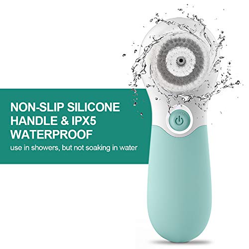 Facial Cleansing Brush Electric Facial Exfoliating Massage Brush with 3 Cleanser Heads and 2 Speeds Adjustable for Deep Cleaning, Removing Blackhead, Face Massaging - Image 5