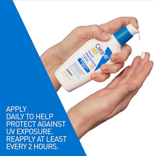 CeraVe AM Facial Moisturizing Lotion SPF 50 | Face Moisturizer with SPF, Hyaluronic Acid, Niacinamide & Ceramides | Non-Greasy | Blends Seamlessly With No White Cast | Non Comedogenic Sunscreen | 3 Oz - Image 4