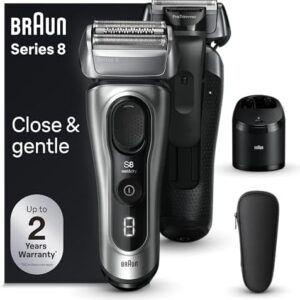 Braun Series 8 8567cc Electric Razor for Men, 4+1 Shaving Elements & Precision Long Hair Trimmer, 5in1 SmartCare Center, Close & Gentle Even on Dense Beards, Wet & Dry Electric Razor, 60min Runtime